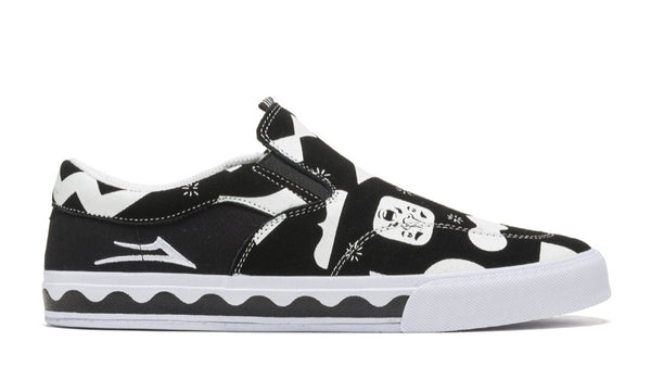 Lakai x Esow Owen VLK Skate Shoes - Black/White Suede