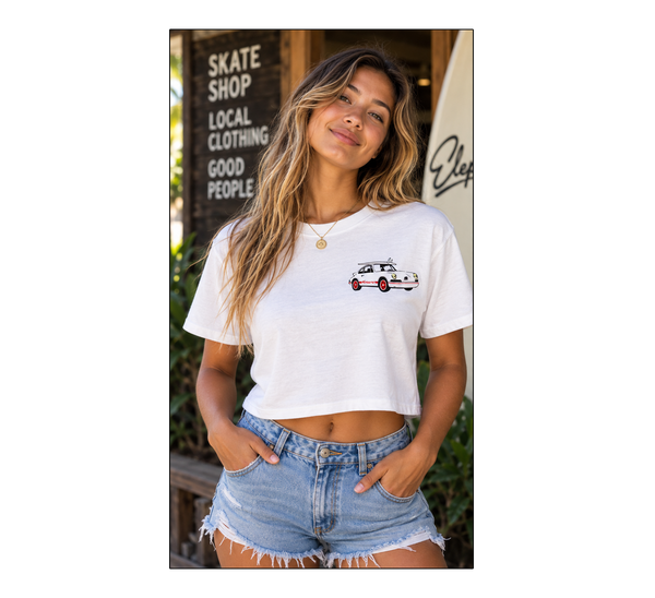 Red Porsche crop top