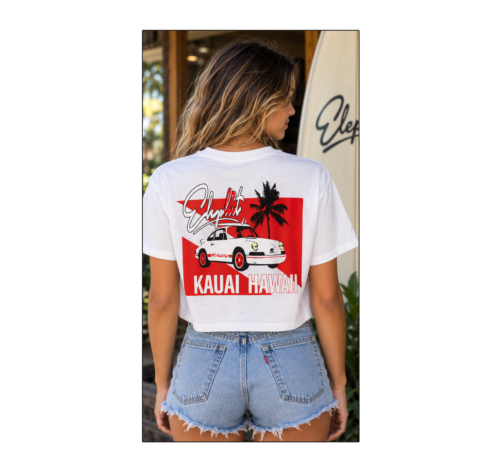 Red Porsche crop top