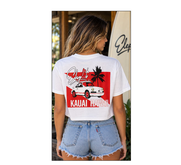 Red Porsche crop top
