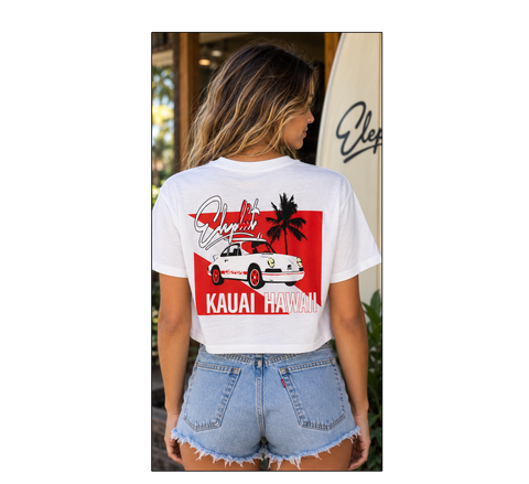 Red Porsche crop top